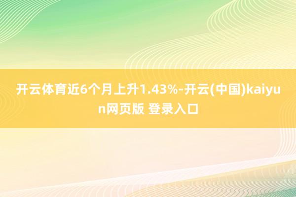 开云体育近6个月上升1.43%-开云(中国)kaiyun网页版 登录入口
