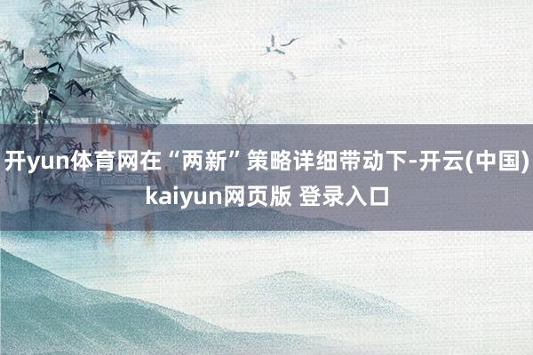 开yun体育网在“两新”策略详细带动下-开云(中国)kaiyun网页版 登录入口