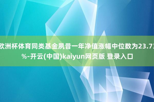 欧洲杯体育同类基金夙昔一年净值涨幅中位数为23.73%-开云(中国)kaiyun网页版 登录入口