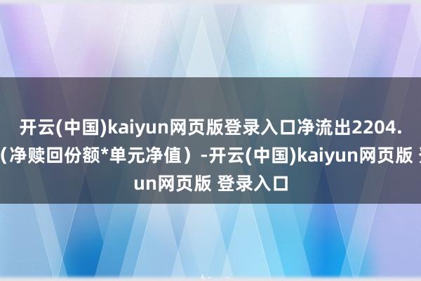 开云(中国)kaiyun网页版登录入口净流出2204.78万元（净赎回份额*单元净值）-开云(中国)kaiyun网页版 登录入口