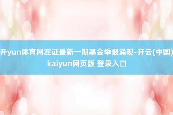 开yun体育网左证最新一期基金季报涌现-开云(中国)kaiyun网页版 登录入口